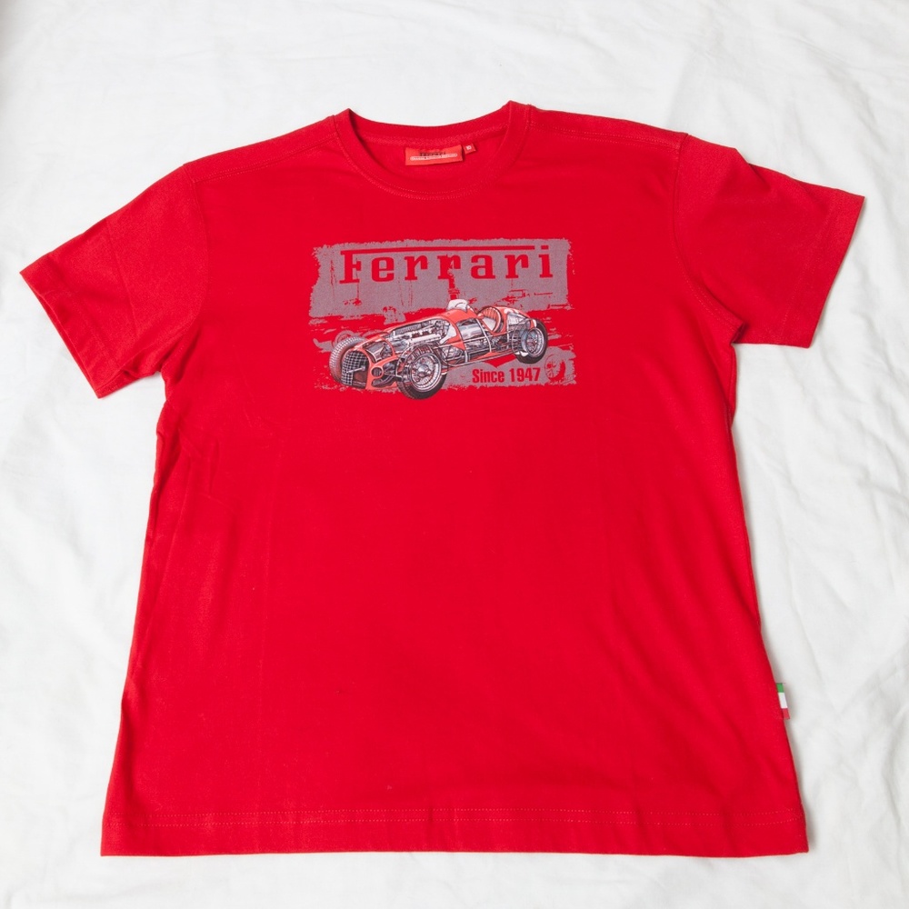 Boys Ferrari shirt italy‎ flag size 10